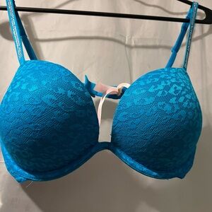 PINK Victoria's Secret Vibrant Blue Lace Bra